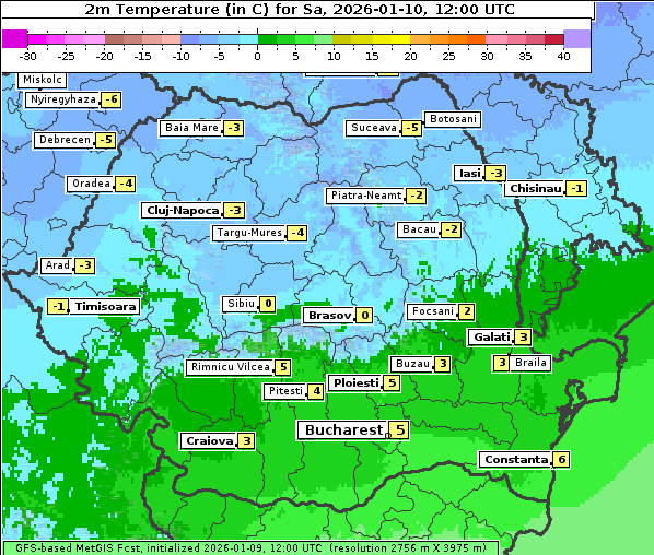 Temperatur, 10. 1. 2026