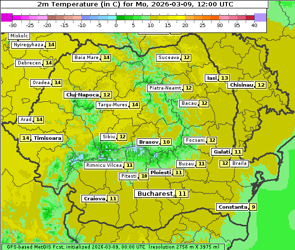 Temperatur, 9. 3. 2026