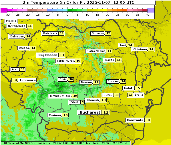 Temperatur, 7. 11. 2025