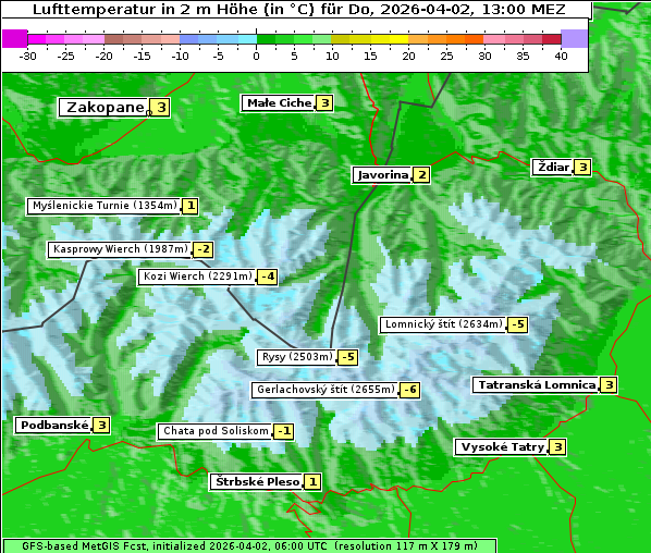 Temperatur, 2. 4. 2026