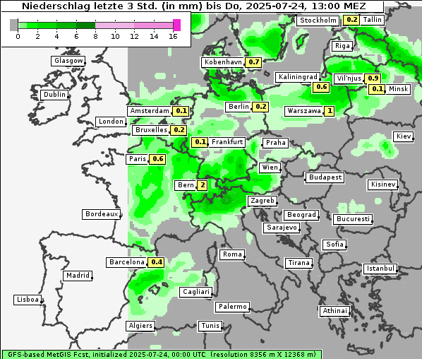 Niederschlag, 24. 7. 2025