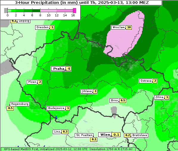 Niederschlag, 13. 3. 2025