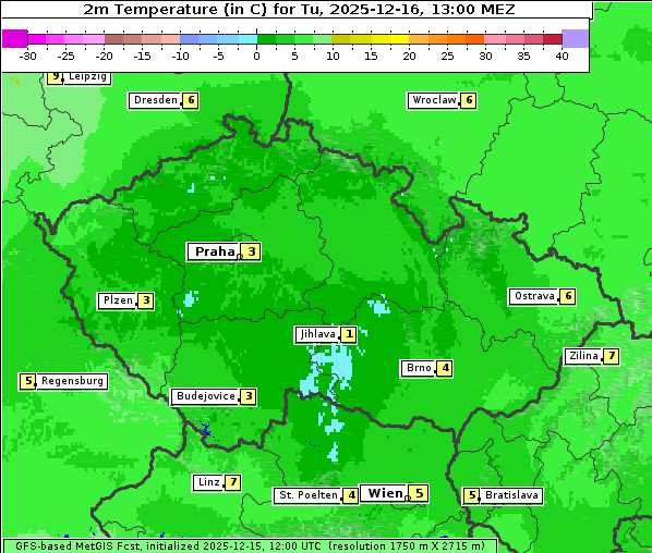 Temperatur, 16. 12. 2025