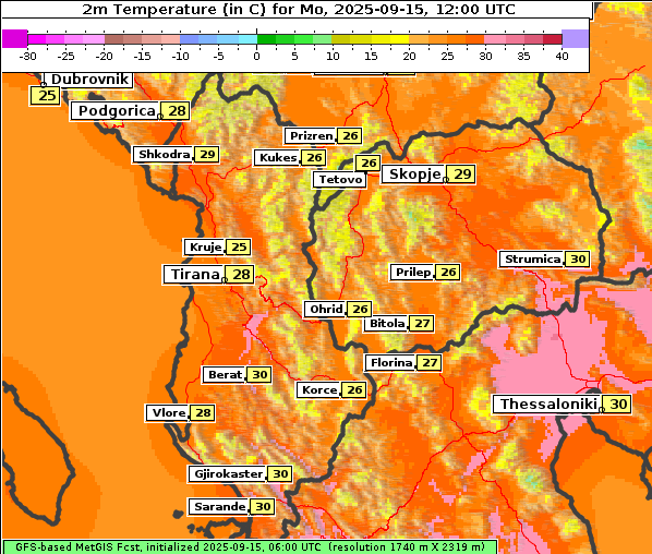 Temperatur, 15. 9. 2025