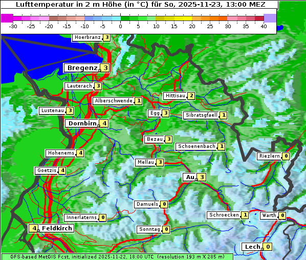 Temperatur, 23. 11. 2025