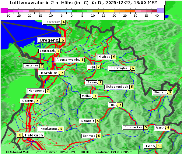 Temperatur, 23. 12. 2025