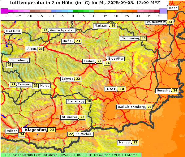 Temperatur, 3. 9. 2025