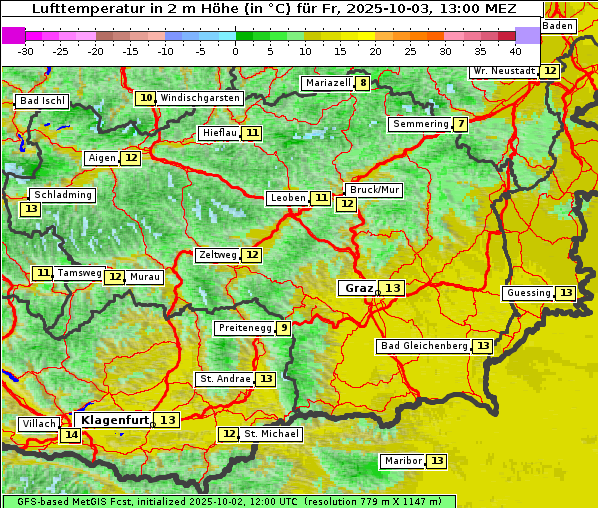 Temperatur, 3. 10. 2025