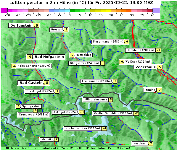 Temperatur, 12. 12. 2025