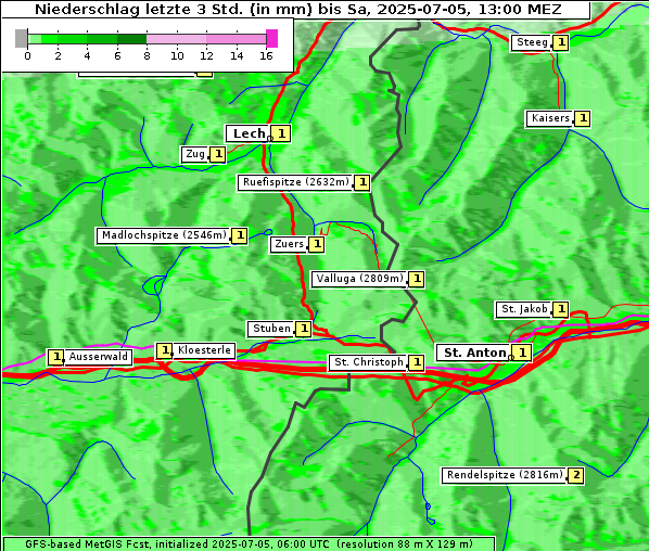 Niederschlag, 5. 7. 2025