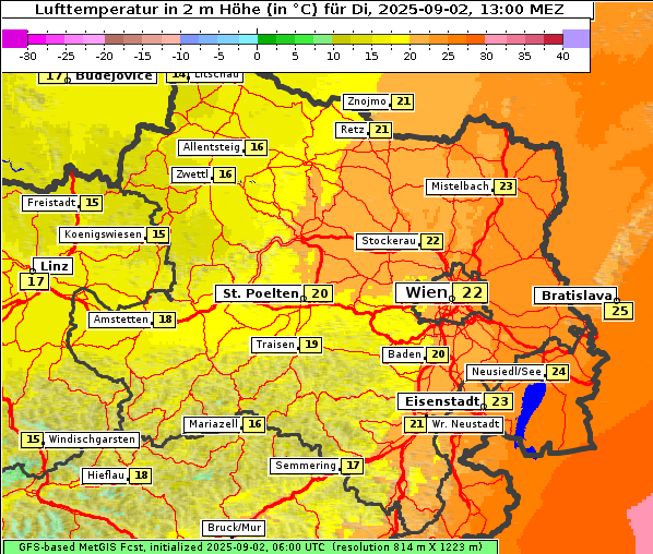 Temperatur, 2. 9. 2025