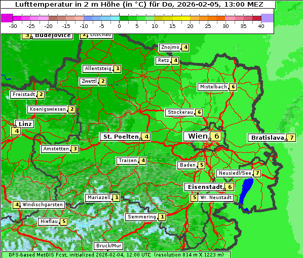 Temperatur, 5. 2. 2026