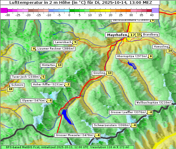Temperatur, 14. 10. 2025