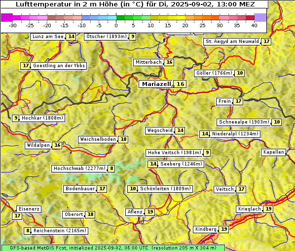 Temperatur, 2. 9. 2025