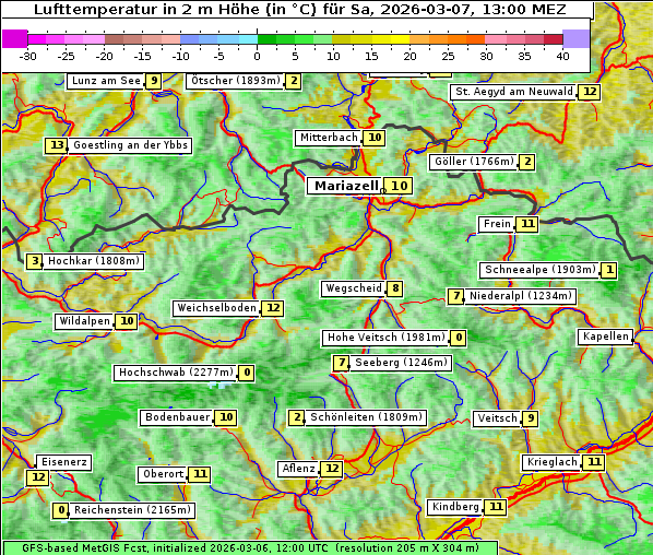 Temperatur, 7. 3. 2026