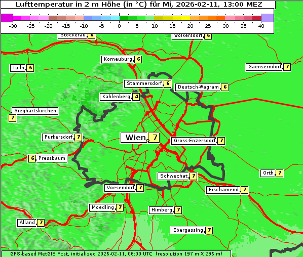 Temperatur, 11. 2. 2026
