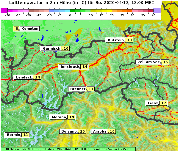 Temperatur, 12. 4. 2026