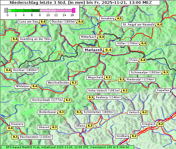 Niederschlag, 21. 11. 2025