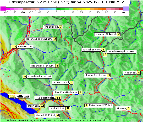 Temperatur, 13. 12. 2025