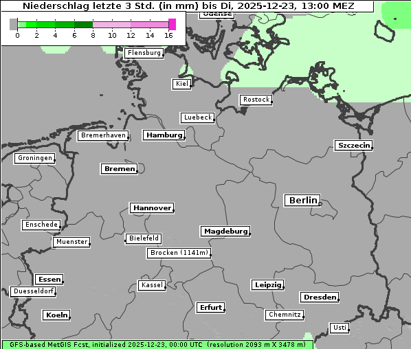 Niederschlag, 23. 12. 2025