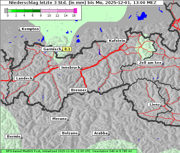 Niederschlag, 1. 12. 2025