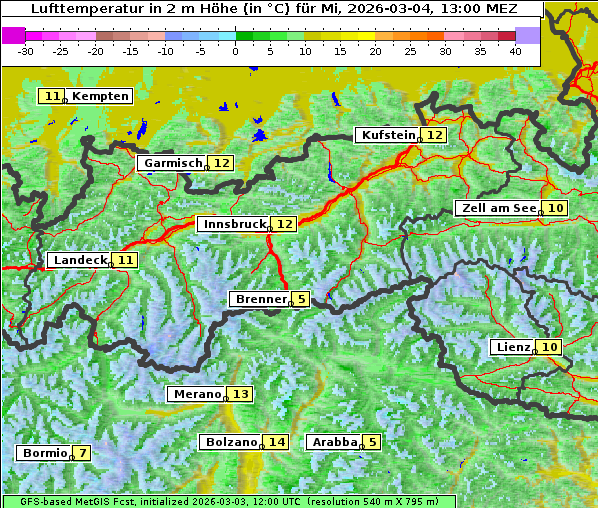 Temperatur, 4. 3. 2026