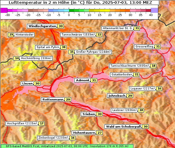 Temperatur, 3. 7. 2025