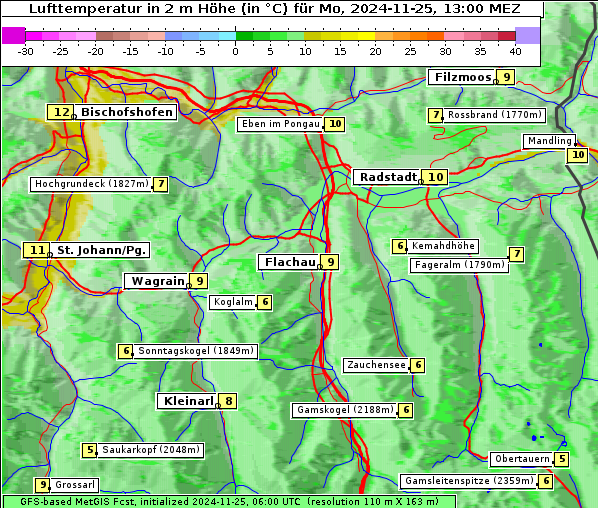 Temperatur, 25. 11. 2024