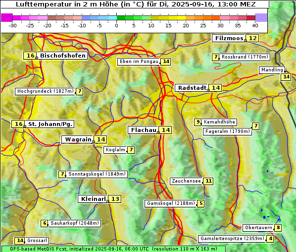 Temperatur, 16. 9. 2025