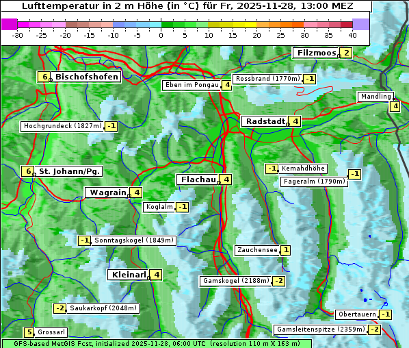 Temperatur, 28. 11. 2025
