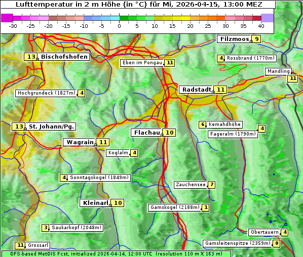 Temperatur, 15. 4. 2026