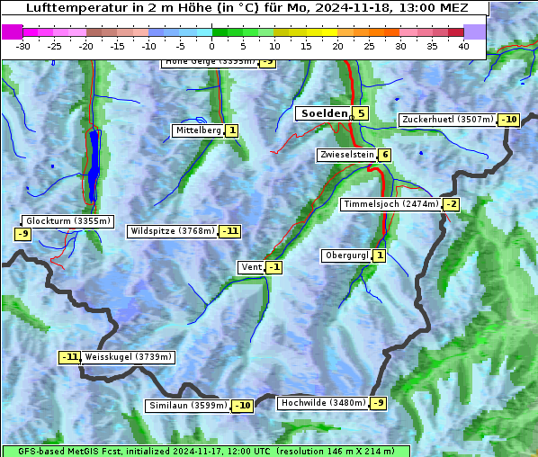 Temperatur, 18. 11. 2024