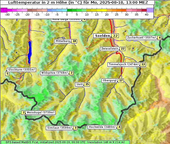 Temperatur, 18. 8. 2025