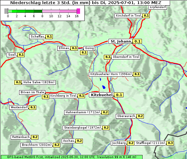 Niederschlag, 1. 7. 2025