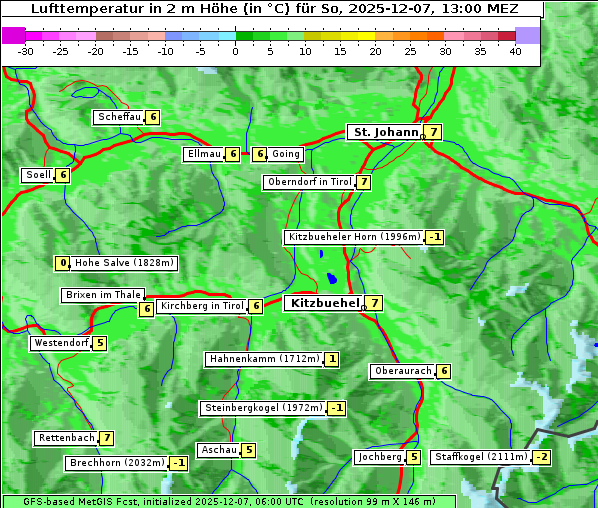 Temperatur, 7. 12. 2025