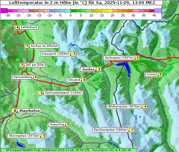 Temperatur, 29. 11. 2025