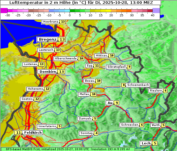 Temperatur, 28. 10. 2025