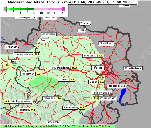 Niederschlag, 11. 6. 2025