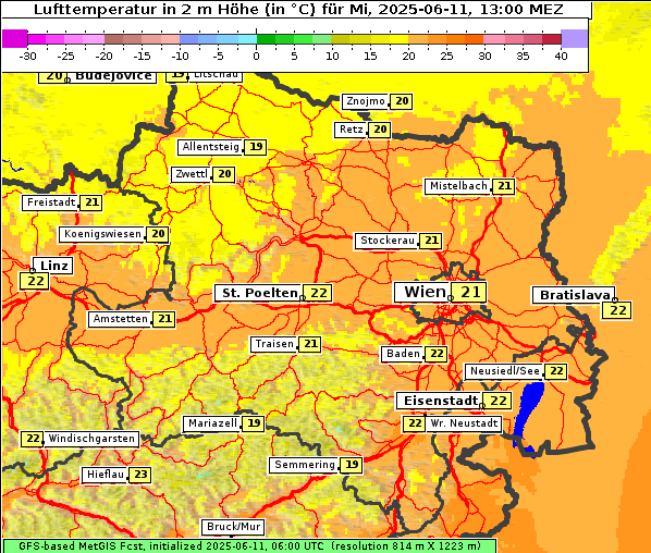Temperatur, 11. 6. 2025