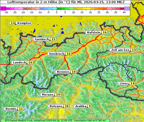 Temperatur, 15. 4. 2026