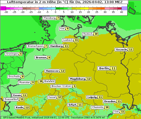Temperatur, 2. 4. 2026