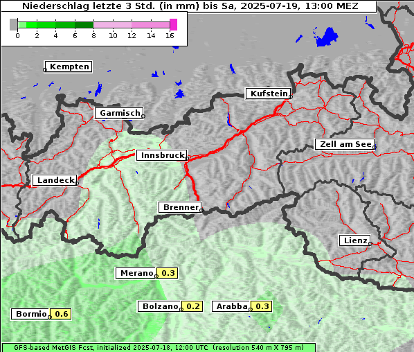 Niederschlag, 19. 7. 2025