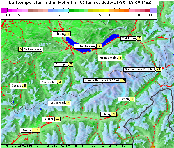 Temperatur, 30. 11. 2025