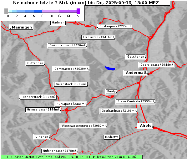 Neuschnee, 18. 9. 2025
