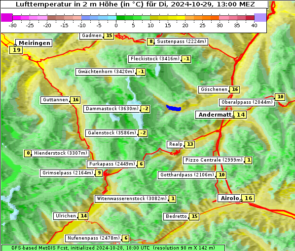 Temperatur, 29. 10. 2024