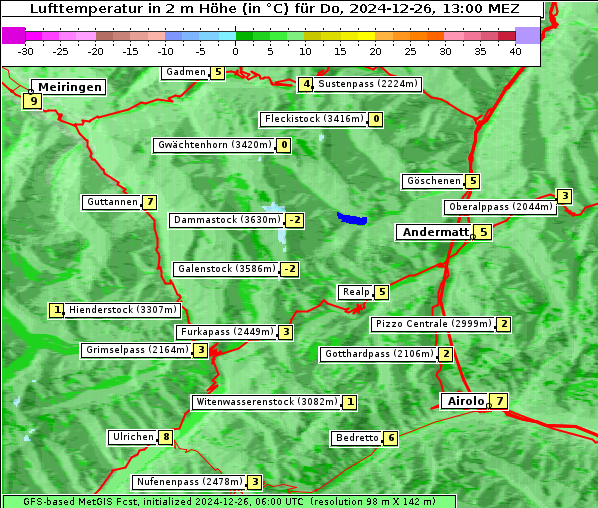 Temperatur, 26. 12. 2024