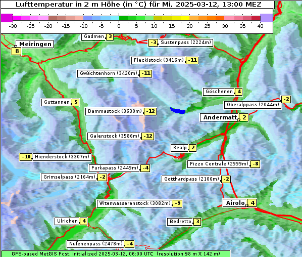 Temperatur, 12. 3. 2025