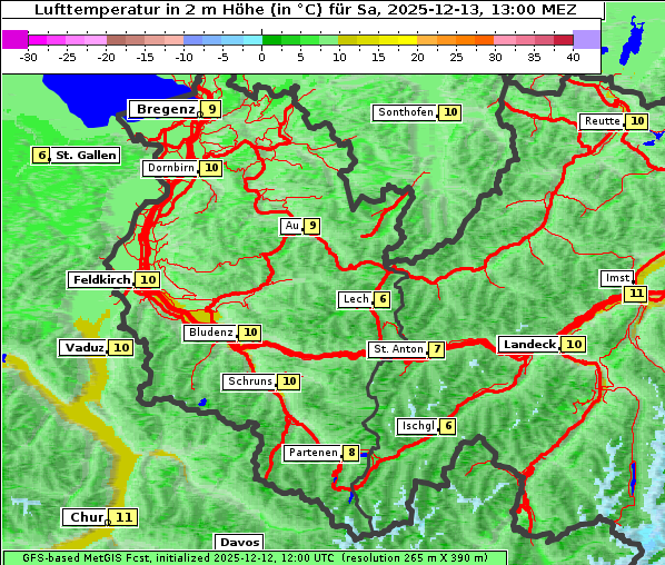 Temperatur, 13. 12. 2025