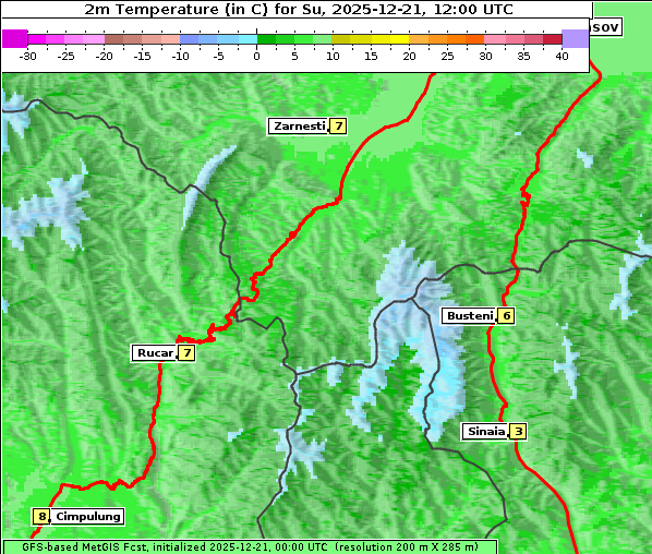 Temperatur, 21. 12. 2025
