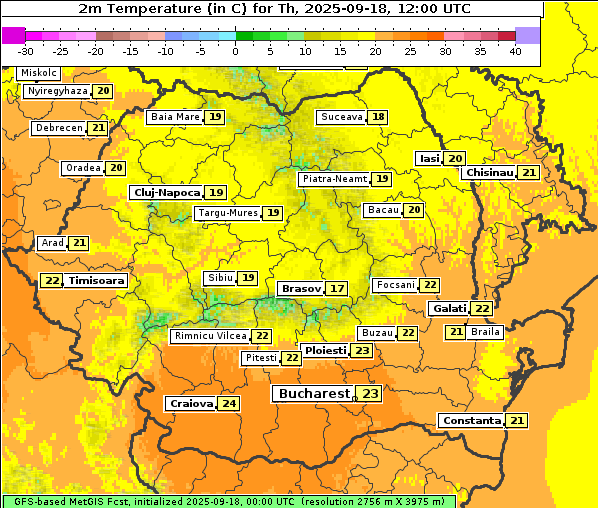 Temperatur, 18. 9. 2025